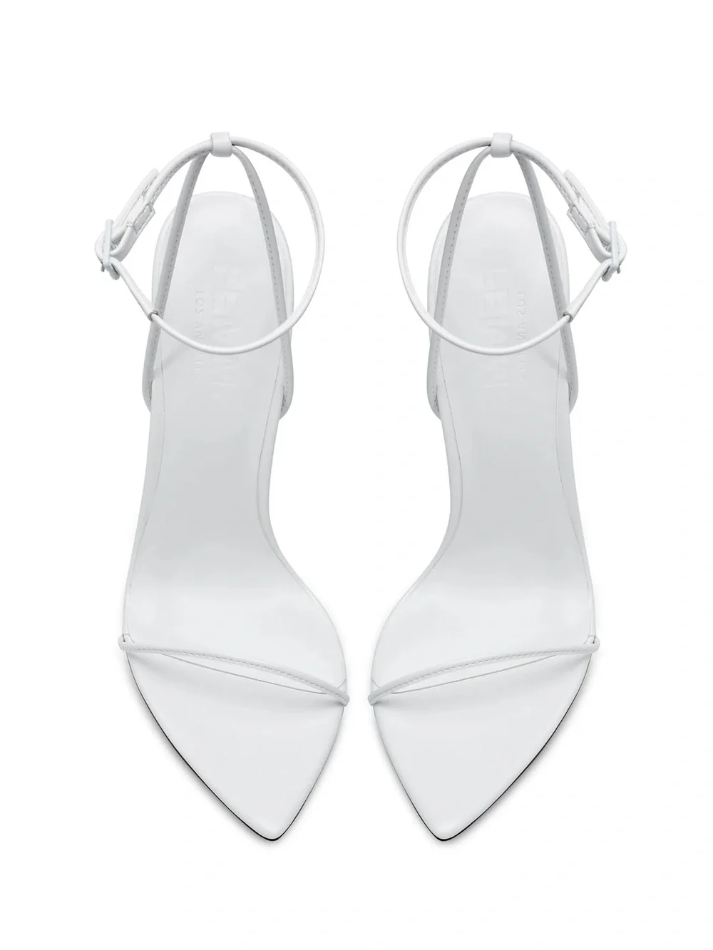 FEMME LA White Women's Pointed Ankle-Strap Heels